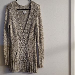 V neck long sweater